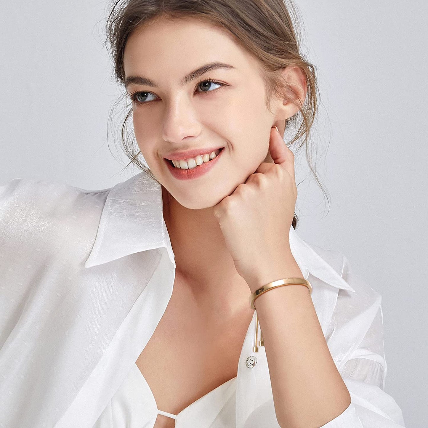 ENSKEFEN Dainty Bracelets for Women Adjustable Slider Bracelet Bangles Bracelets for Women Trendy Minimalist Bracelet