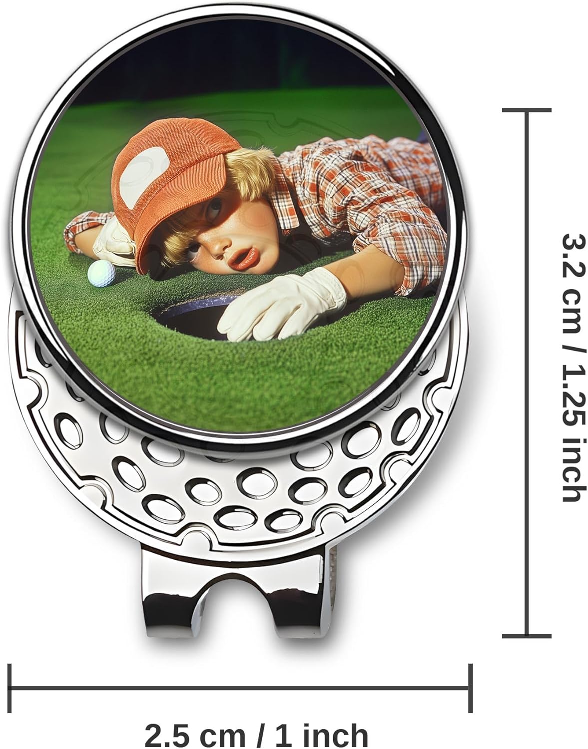 Custom Golf Ball Markers with Magnetic Hat Clip - Personalized Ball Marker Hat Clip with 1" Diameter Ball Marker Customized with Your Photo Logo Text Name