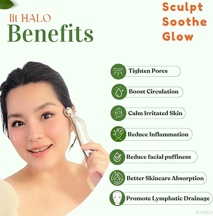 4-in-1 Stainless Steel Gua Sha & Massager | Facial Sculpting, Neck & Body Lymphatic Drainage, Muscle Tension Relief, Puffiness Reducer, Circulation Booster