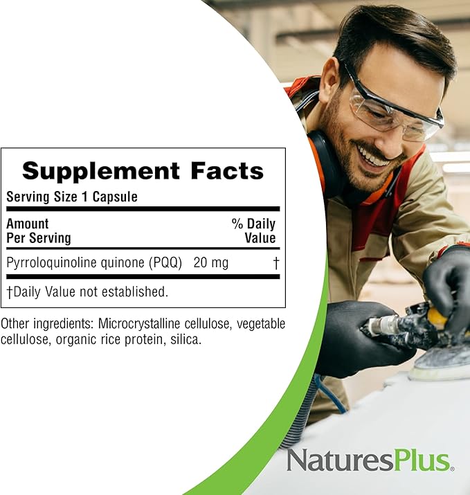 Natures Plus Brainceutix PQQ - 60 Vegan Capsules - Supplement for Memory, Clarity & Brain Power - Enhanced Energy, Anti-Aging - Pyrroloquinoline Quinone (PQQ) - Vegetarian, Gluten-Free - 30 Servings
