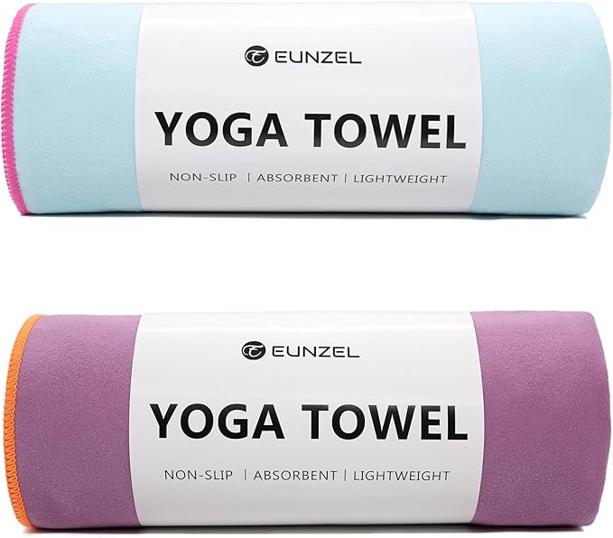 Eunzel Hot Yoga Towel Non-Slip Yoga Mat Towel Ultra-Absorbent Microfiber Towel for Hot Yoga, Pilates，Bikram and Workout 2...