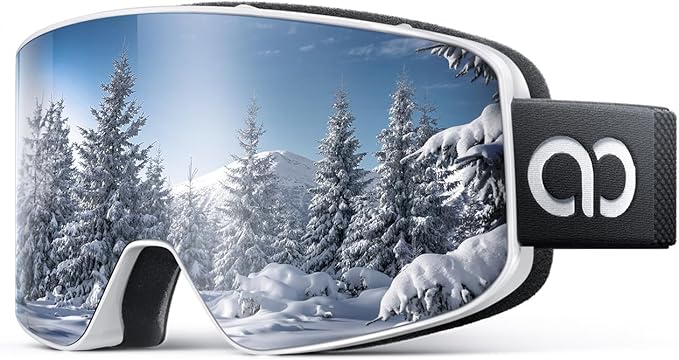 Lamicall Ski Goggles with 3X Anti-Fog - 100% UV Protection, OTG, Gifts for Skiing, Snowboard, Snowmobile, Men, Women