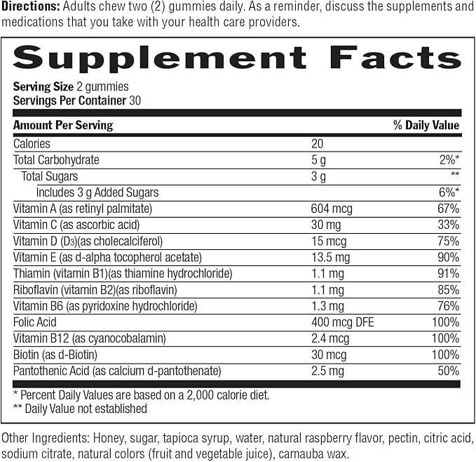 Country Life® Adult Multivitamin Honey Gummies - Non-GMO - Certified Gluten Free - Certified Vegetarian by AVA