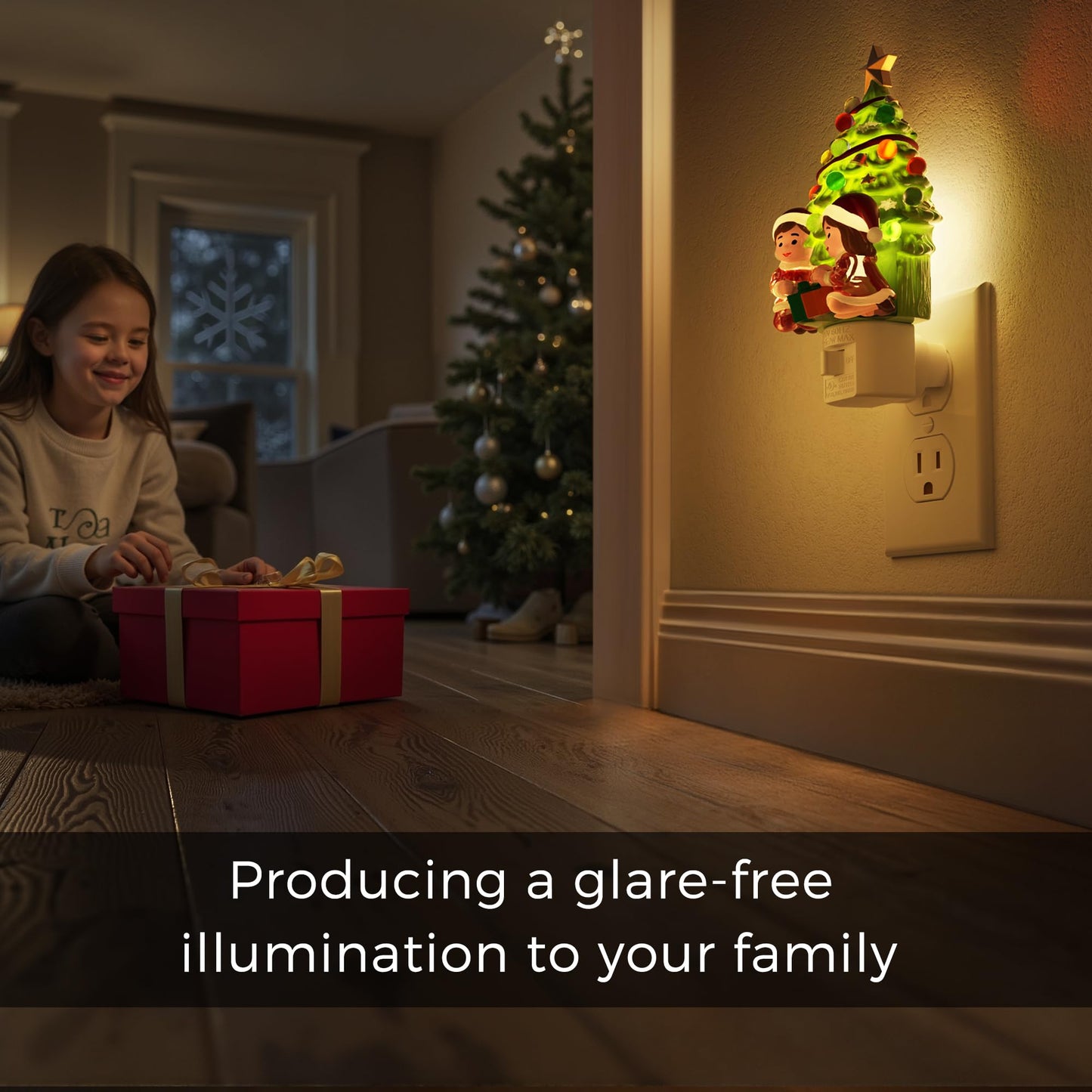 L Lohas Christmas Tree & Snowman Night Light  3000K Warm White Plug-In Resin Nightlight With 360?Rotatable Plug  Holiday Home & Kids Room Decor  1 Pack