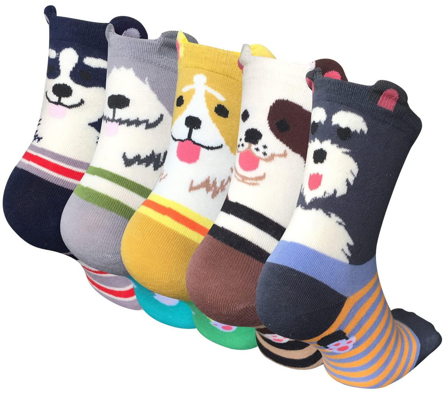 Chalier Womens Funny Socks Cozy Cute Printed Patterned Fun Sock Novelty Cat Dog Socks for Women, Color/Style 1