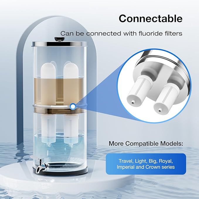 Purewell TC-2 Ceramic Purification Elements, Replacement Filters for ProOne® and Berkey® Filters, ProOne® Big+ or Berkey® Big Countertop Gravity Water Filter System and Purewell System (2 Pack)