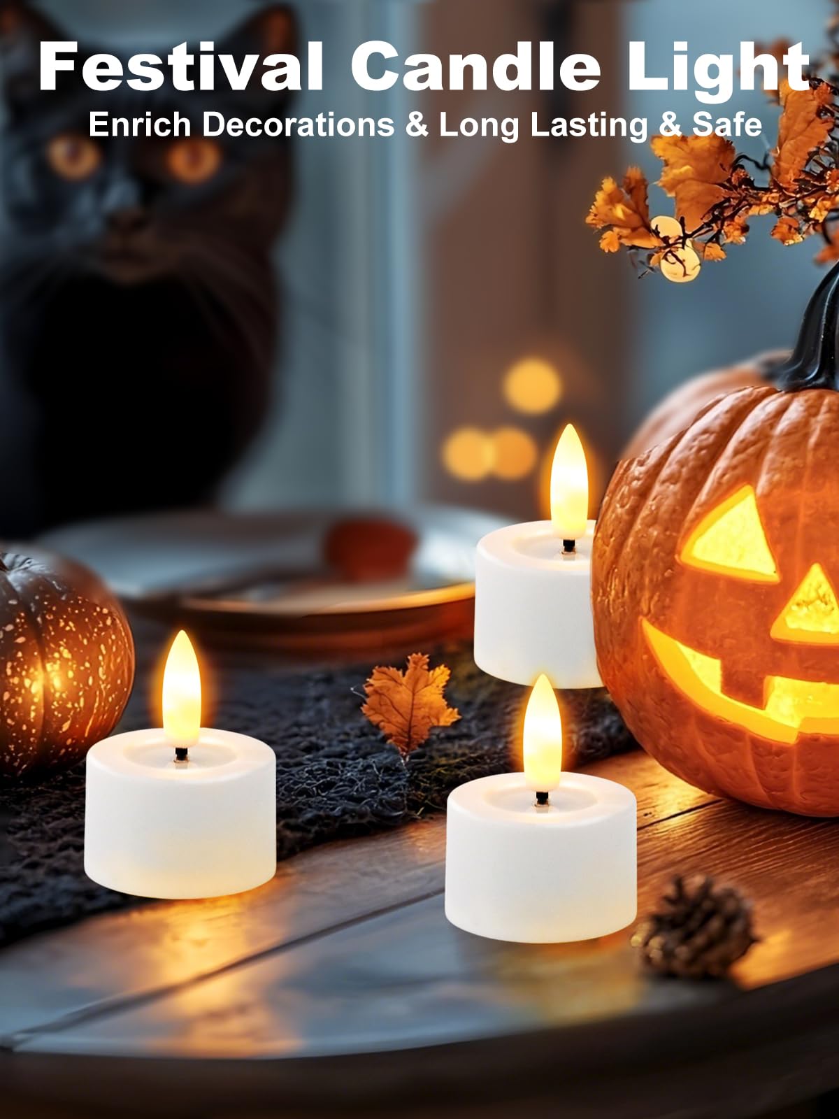 Rechargeable Flameless Tea Lights Candles with Timer Romote, 1.5"x 1" Small Votive Candle Battery Operated, Electric LED Candles for Wedding Centerpiece Table Decor Halloween Christmas (12 Pack)