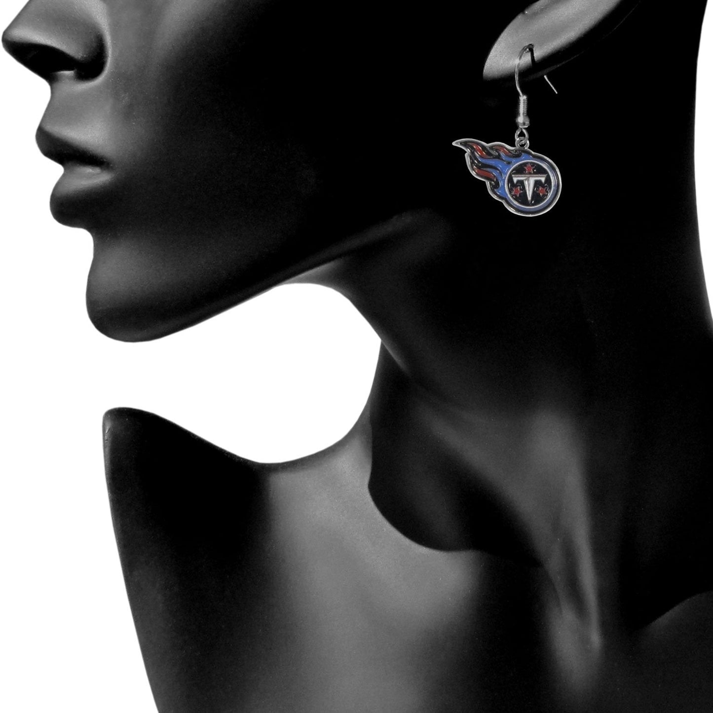 NFL Siskiyou Sports Womens Tennessee Titans Chrome Dangle Earrings One Size white