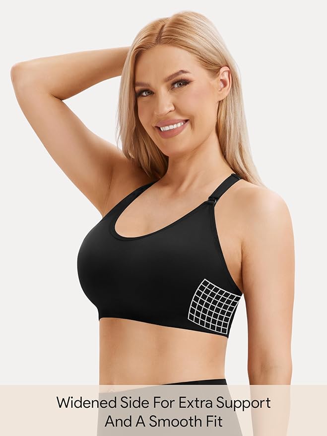 Angelhood Nursing Bras for Breastfeeding, Seamless Nursing Sports Bra Support Yoga Maternity Bras Pregnancy Sleep Bralette