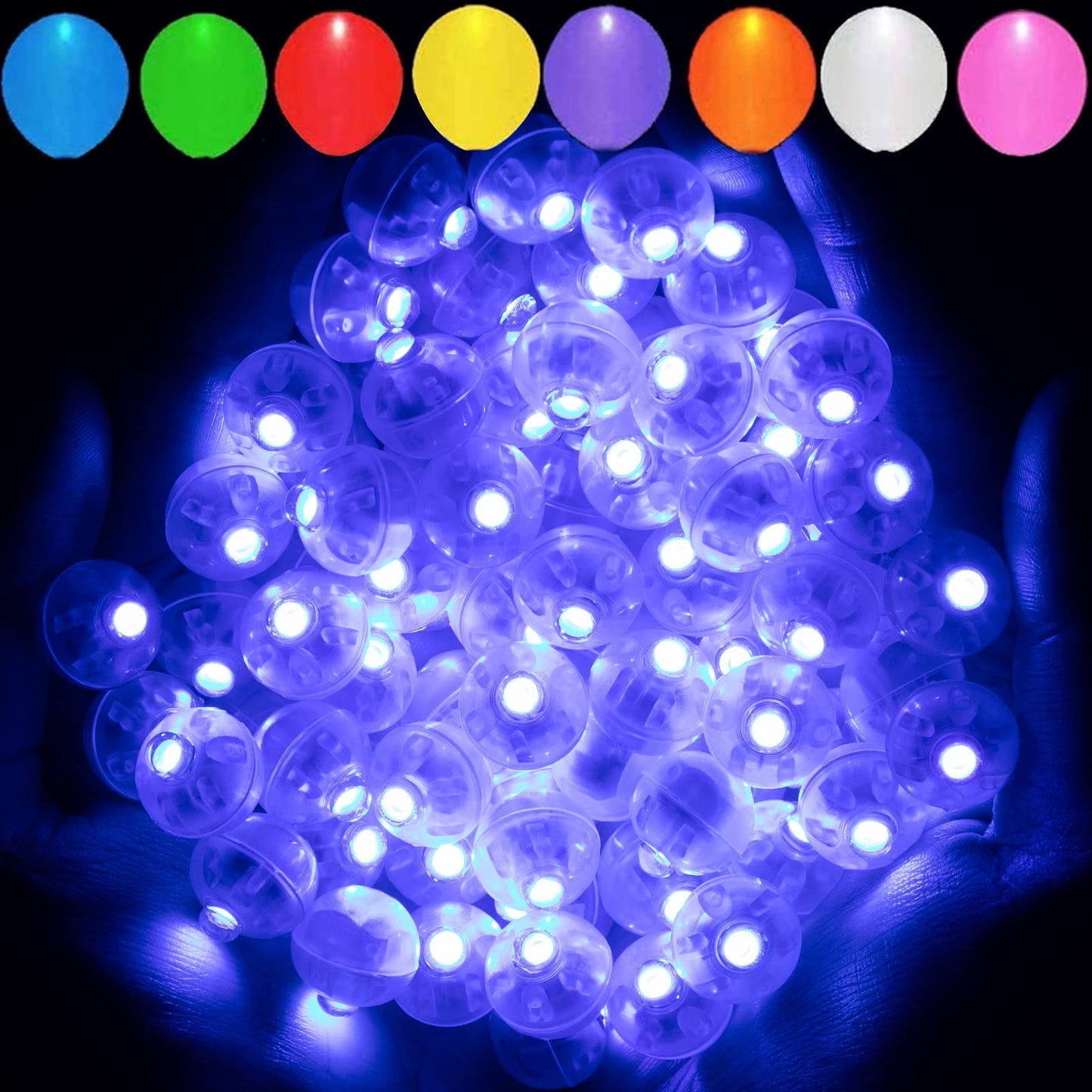 Aogist 100pcs Battery Powered Blue Balloon Lights, Waterproof Mini LED Lamps for Parties, Weddings, Festivals, Model 2