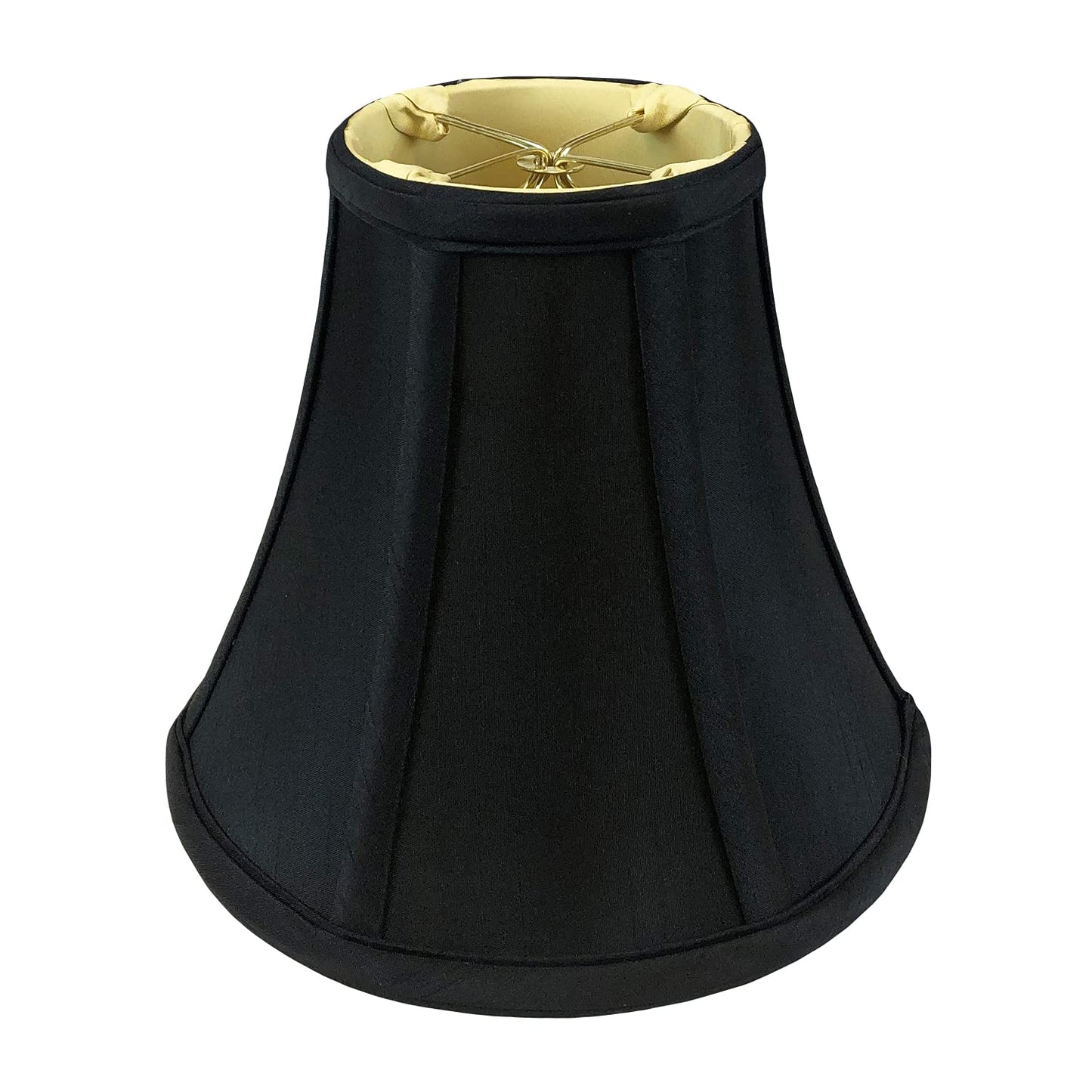 Royal Designs, Inc. True Bell Basic Lamp Shade, Faux Silk, 3.75in x 7in x 6.75in, Black, Model BSO-704RC-7BLK