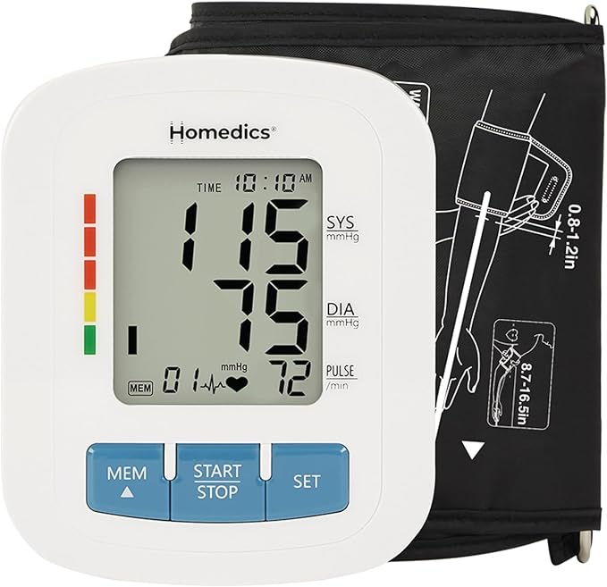 Homedics Upper Arm 300 Series Blood Pressure Monitor, Easy One-Touch Operation, Irregular Heartbeat Detector, Accurate Res...