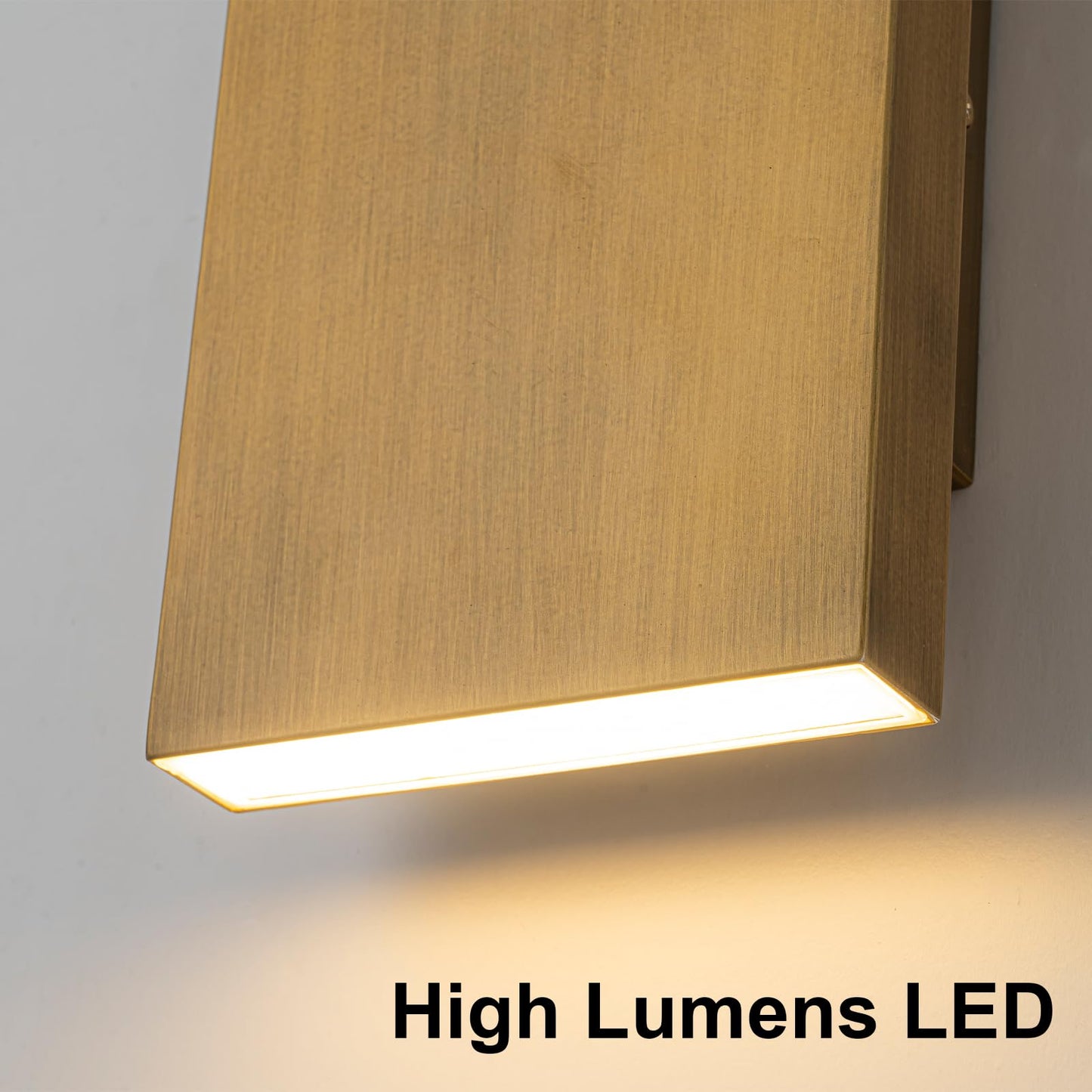 Zicbol Handmade Gold Up And Down Outdoor Wall Lights 10 Led Patio Wall Light Fixture Rectangle Exterior Lighting Fixtures For House  Porch Entryway Front Door Patio Garage (10W  3000K/4500K/6000K)