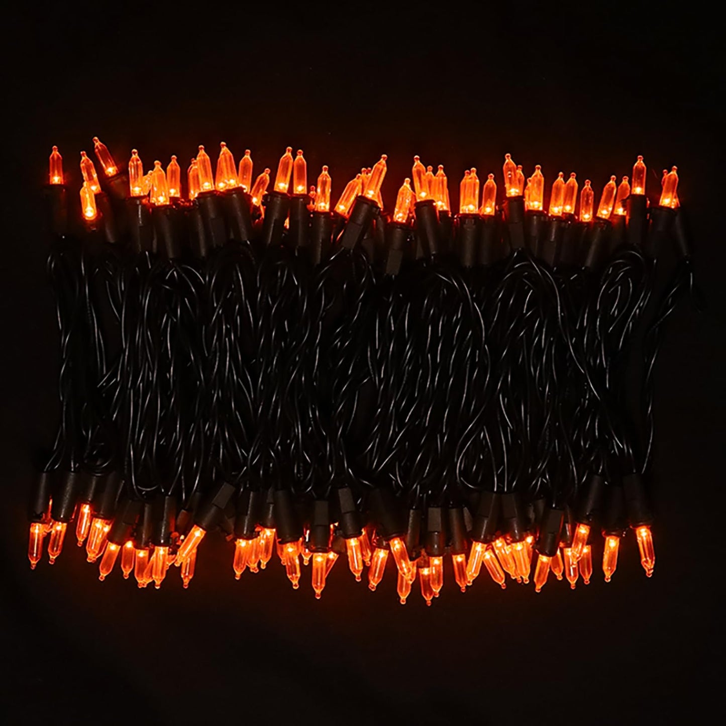 MULTI-SPARKING Orange LED String Lights - 100 Count, 33ft Black Wire, UL Certified, Connectable