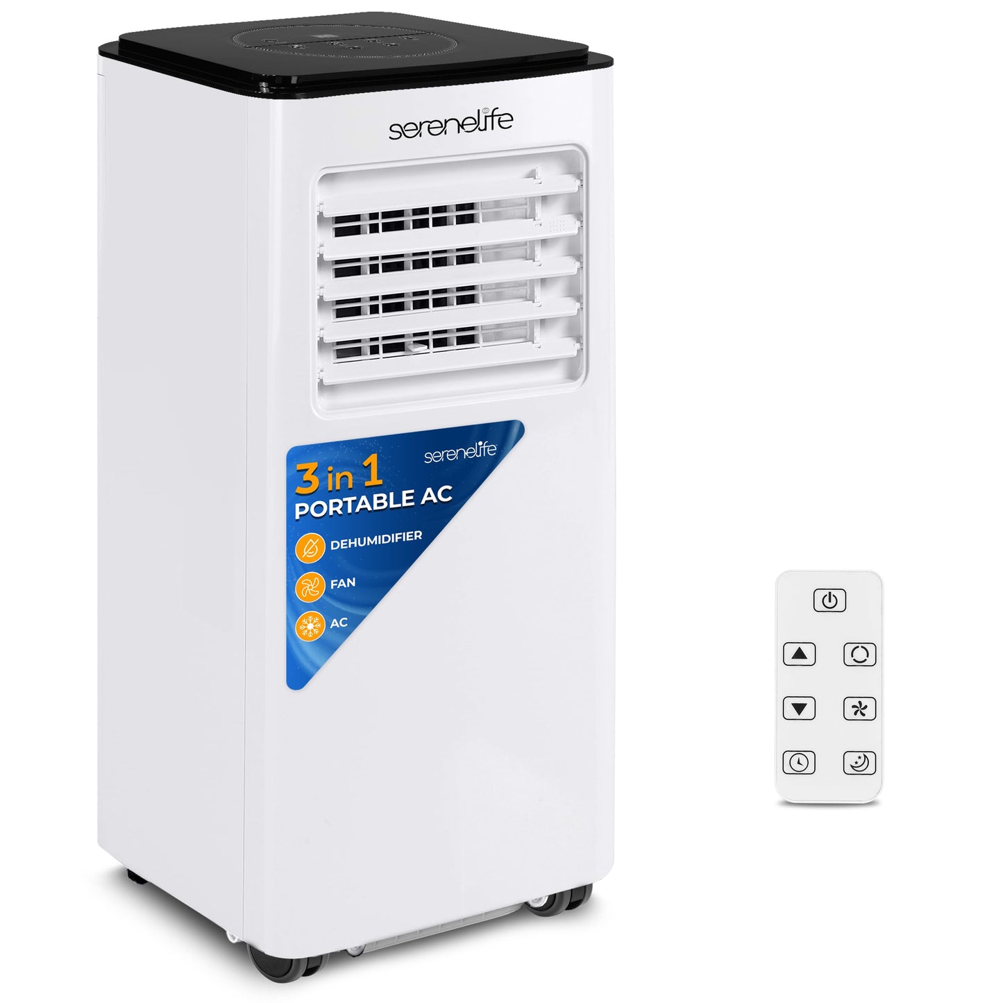 Serenelife 8000 Btu Portable Air Conditioner, 3-In-1 Compact Standing Air Conditioner For Room Up To 350 Sq. Ft., Floor Ac Unit