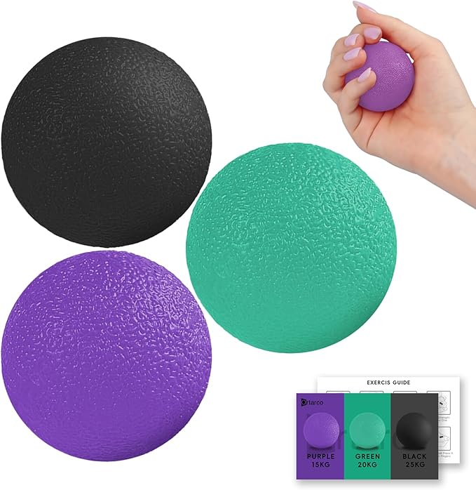 Ortarco 3 Pack Stress Balls for Adults, Hand Strengthening Devices Exercise Balls Physical Therapy Ball, Squeeze Balls for...