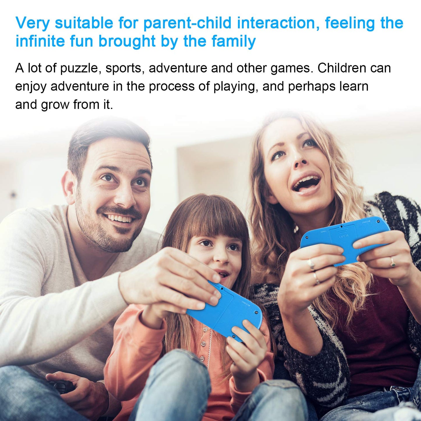 FAMILY POCKET Handheld Game Player for Kids Adults, RS16 Portable Classic Game Controller Built-in 260 Game 2.5 inch LCD Retro Arcade Video Game System Children's Birthday Gift-Blue
