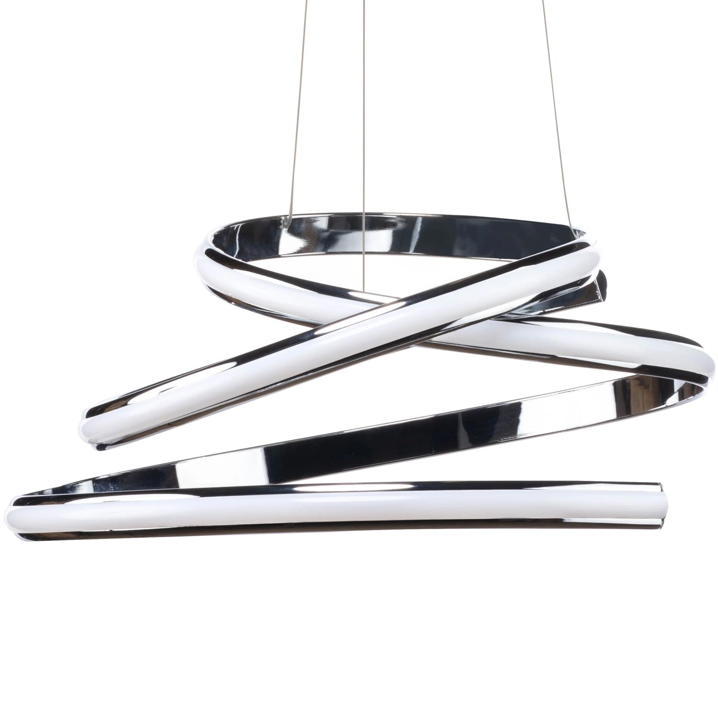Finesse Decor Oslo LED Chandelier, Chrome Metal, Adjustable Modern Design for Bedroom, Dining Room, Living Room, Model CH-015