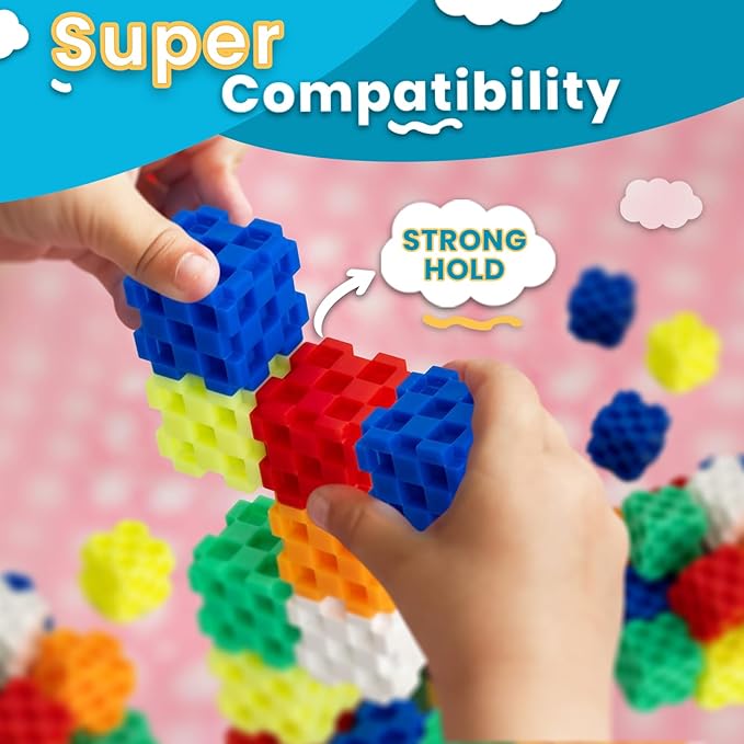 Building Blocks - 48 PCS STEM Educational Building Blocks for Toddlers and Kids Ages 3 to 9+ | Creative & Fun Building Toys for Boys and Girls - Ideal Christmas or Birthday Gift