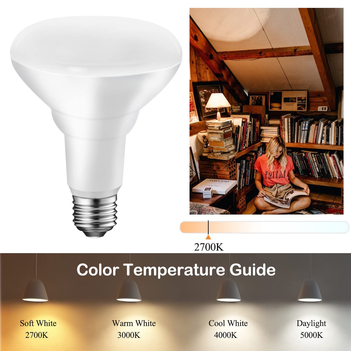 Energetic Br30 Led Recessed Light Bulb, 11W=75W, Dimmable, 2700K Soft White, 900Lm, 6-Pack, Ul Listed