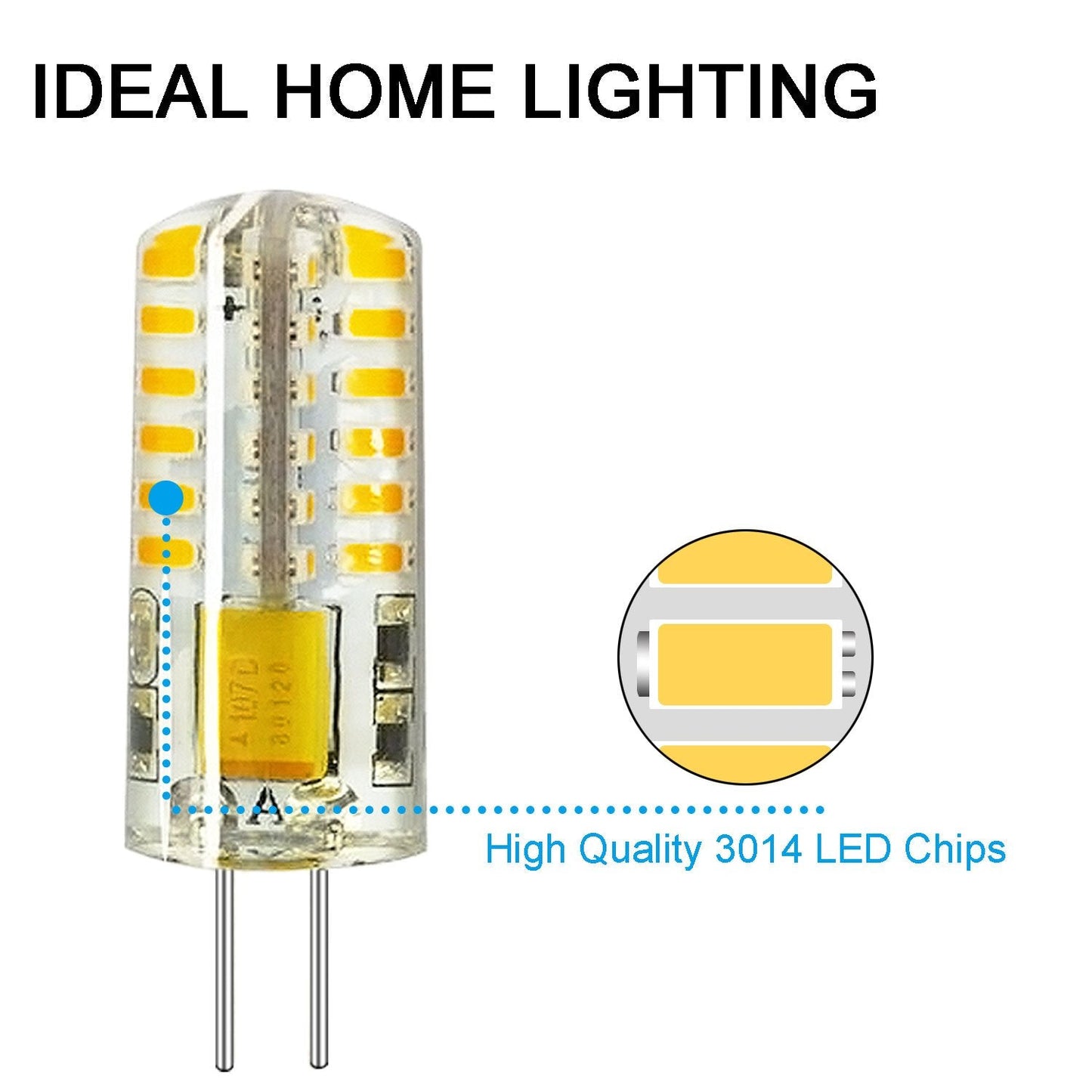 Ra Rayhoo G4 Led Bulbs - 10Pcs 3W Ac/Dc 12V Replacement For T3 Halogen, White 6000K