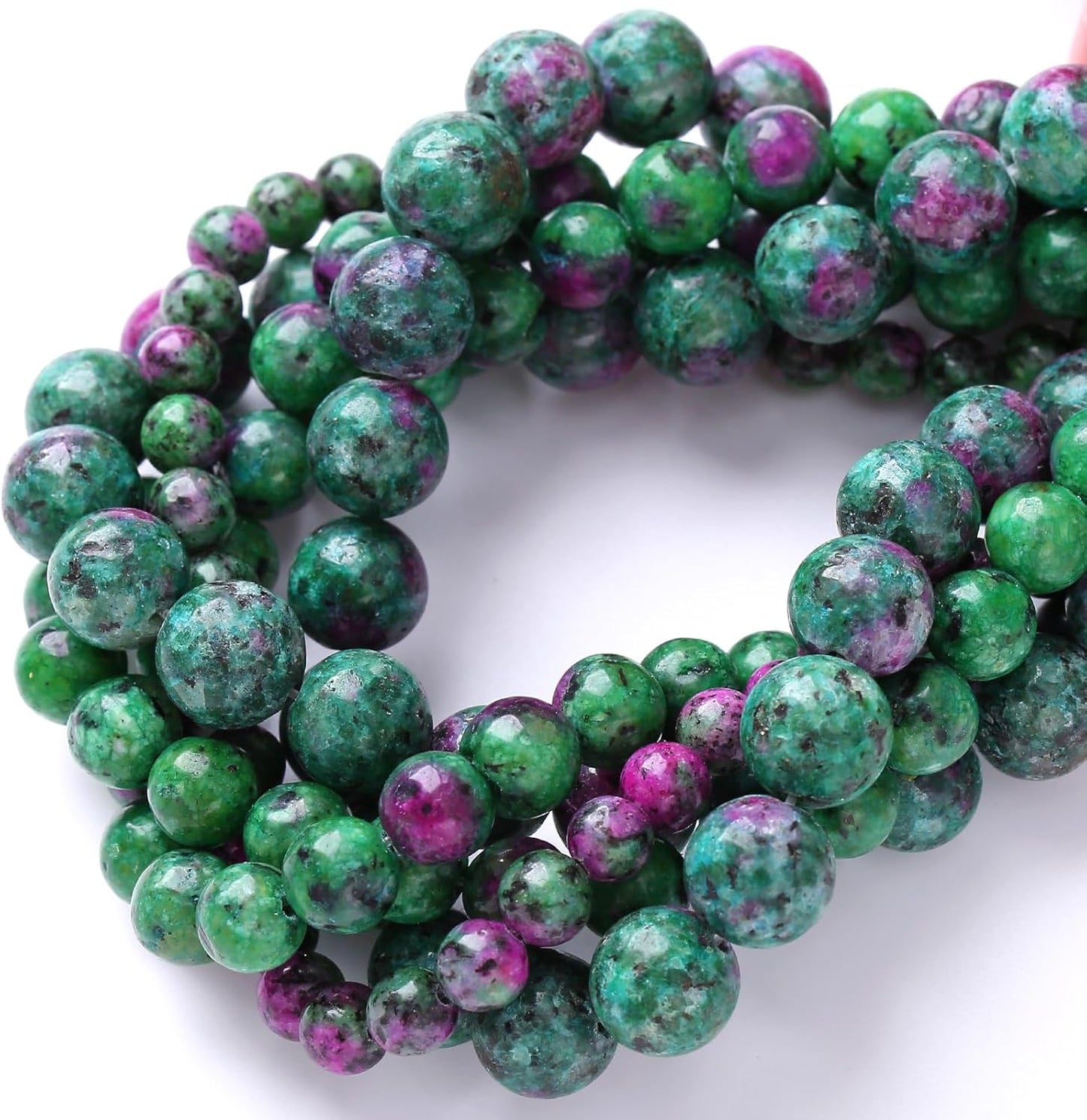 45pcs 8mm Natural Epidote Zoisite Stone Beads for Jewelry Making DIY Bracelet Necklace Accessories 15" Energy Healing Power Stone Beads