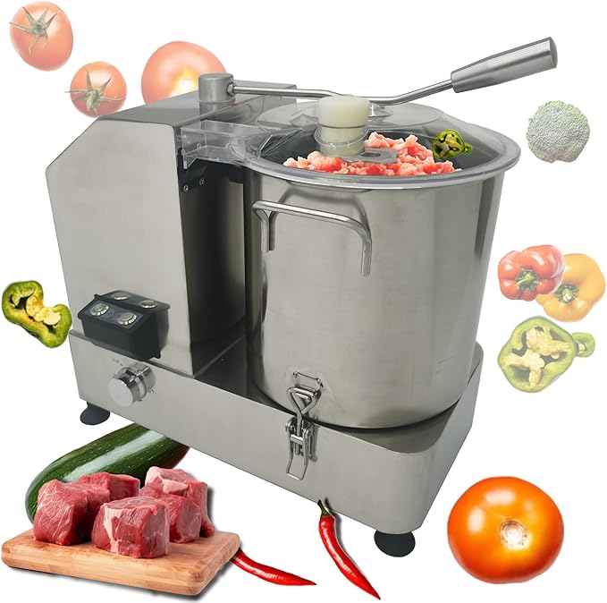 9L Commercial Electric Vegetable Meat Chopper, 1800W Food-Grade Stainless Steel Food Processor Chopper Blender for Meat, Vegetables, Fruits, Ginger, Garlic, Nuts