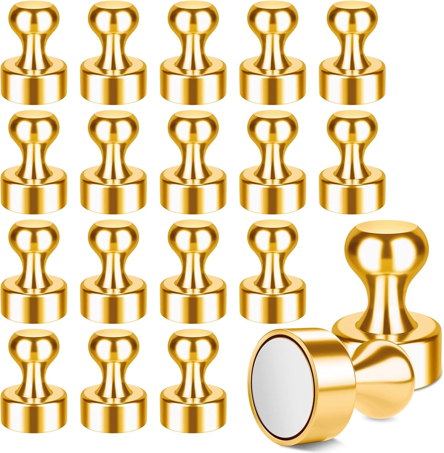 FINDMAG 30 Pack Refrigerator Magnet, Strong Magnets for Fridge, Small Magnet Neodynium Magnets for Kitchen, Craft, School, DIY (Gold)