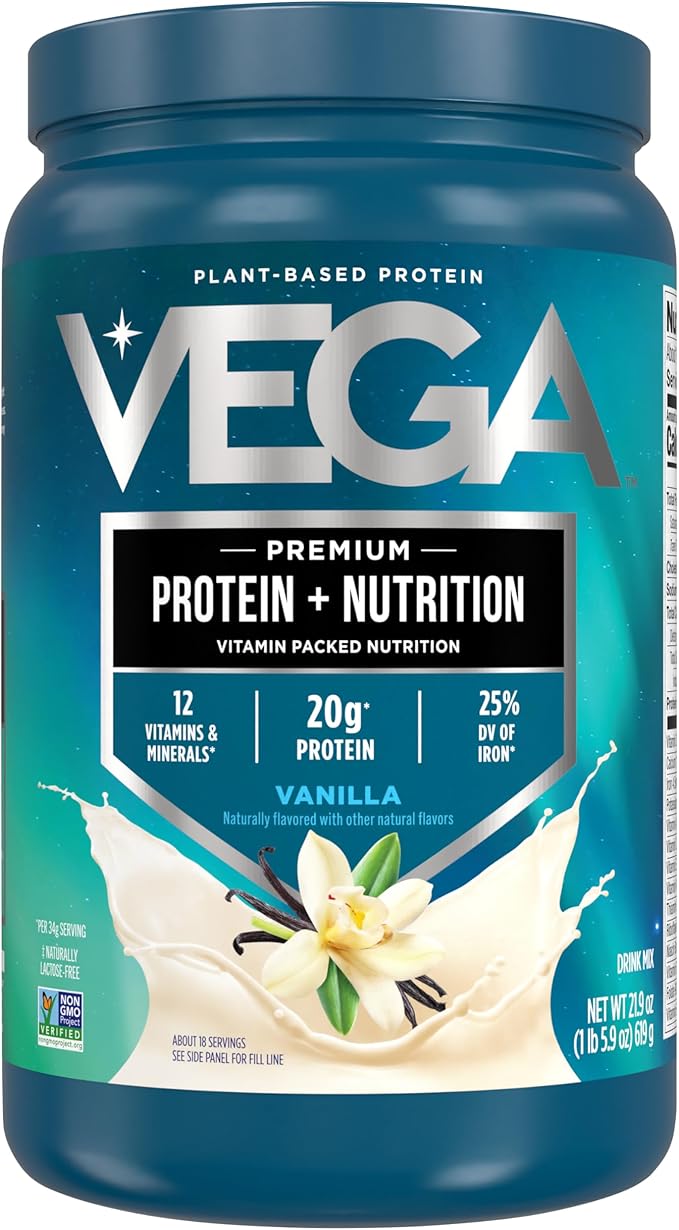 Vega Essentials Plant Based Protein Powder, Vanilla - Vegan, Superfood, Vitamins, Antioxidants, Keto, Low Carb, Dairy Free, Gluten Free, Pea Protein for Women & Men, 1.3 lbs (Packaging May Vary)