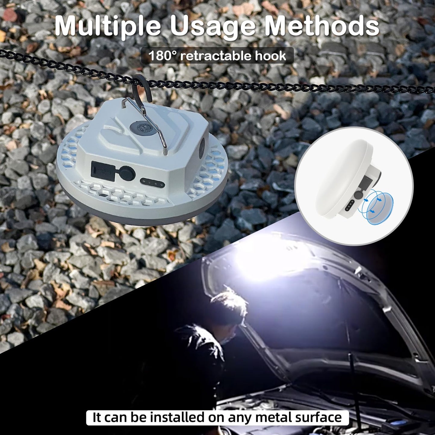 10000Mah Rechargeable Hanging Tent Light With Magnet  30W 4000Lm Led 3 Color Lighting Modes (Remote) Camping Lantern  Portable Ipx5 Waterproof Led Flashlight For Emergency & Gift