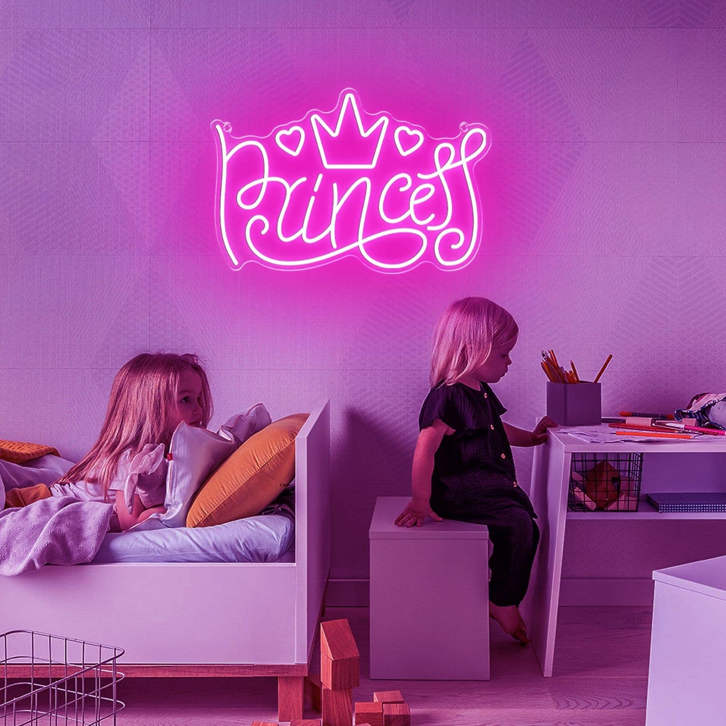 Princess Neon Signs For Wall Decor  Large Led Lights Sign Unique Art Ornaments With Switch  Chirstmas Birthday Party Decoration  Gift For Girl Boys.