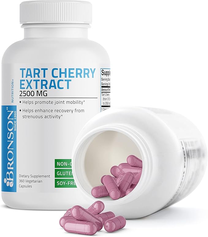 Bronson Tart Cherry Extract 2500 mg Vegetarian Capsules with Antioxidants and Flavonoids Non-GMO, 360 Count