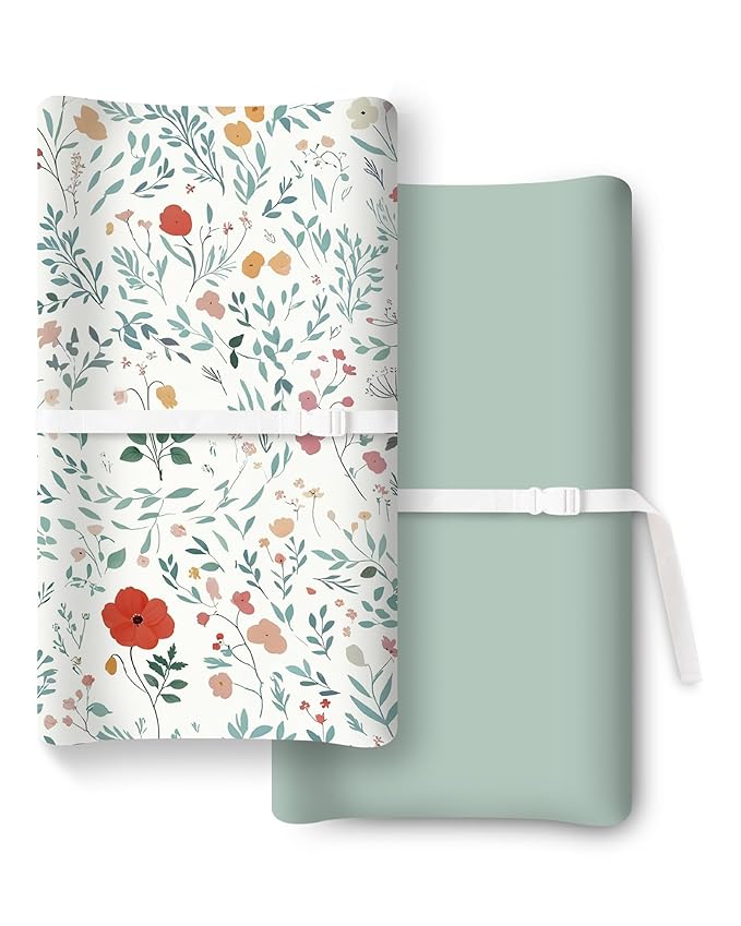 Extra Stretchy Changing Pad Cover, Ultra Soft Premium Jersey Knit Changing Pad Sheets, Unisex for Boys Girls, Fits All Standard Changing Tables/Dresser Tops - 2 Pack