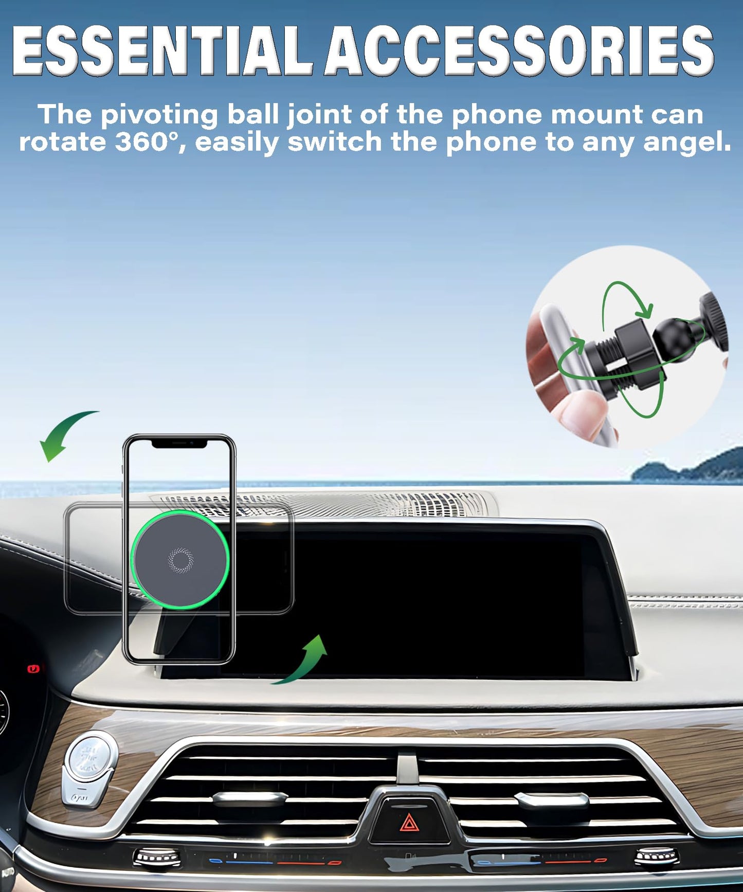 Abeeygeomarn Car Phone Holder For Bmw 7 Series 2016-2022 Accessories Apply To 10.25/10.3 Inch Touch Screen 15W Fast Wireless Cha