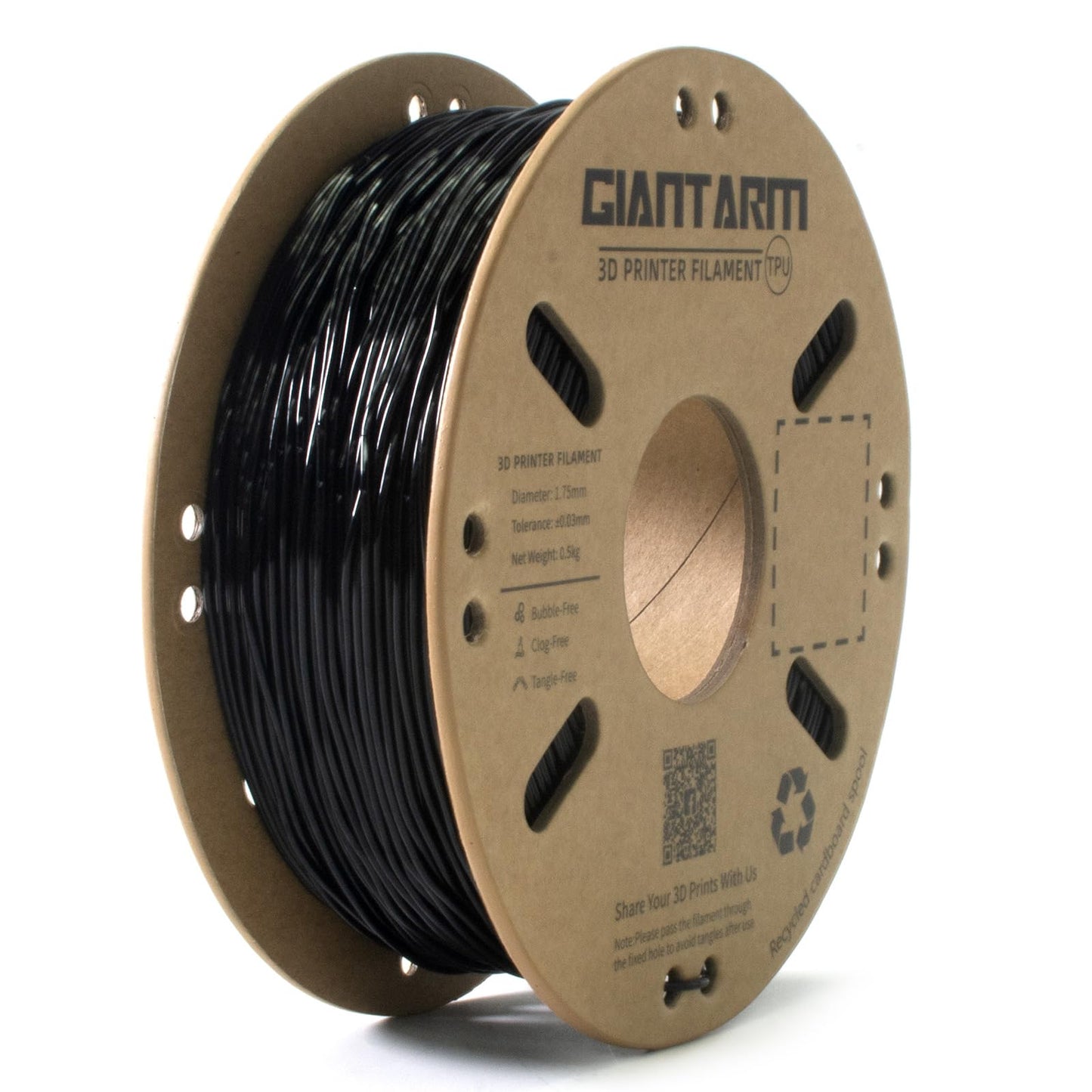 Gaintarm TPU Filament,Black TPU Filament 1.75mm,95A Flexible Soft 3D Printer Filament,0.5KG Spool, Dimensional Accuracy +/- 0.05