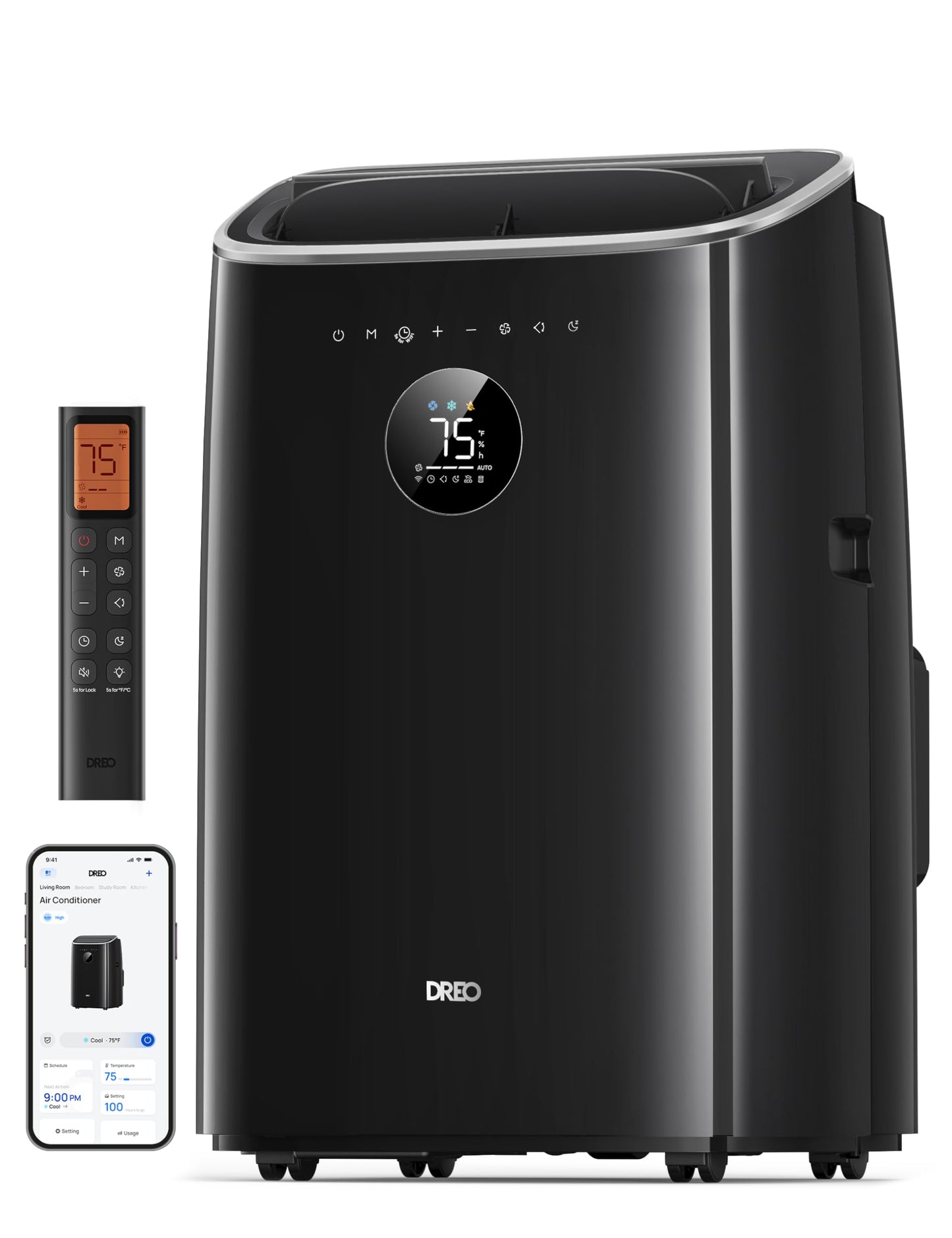Dreo Portable Air Conditioners, 8,000 BTU Air Conditioner for Bedroom with Drainage-free Cooling, 45dB Quiet, APP/Voice/Remote,