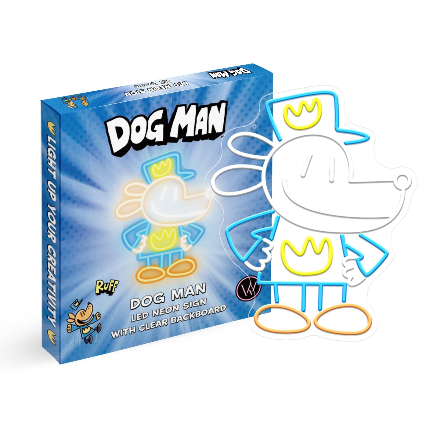 Officially Licensed Dog Man Neon Signs For Wall Decor  Based On Dogman Series Led Light Up Sign For Bedroom  Kids Room  Game Room  Party  Perfect Birthday/Christmas Gift For Dog Man Lovers & Fans