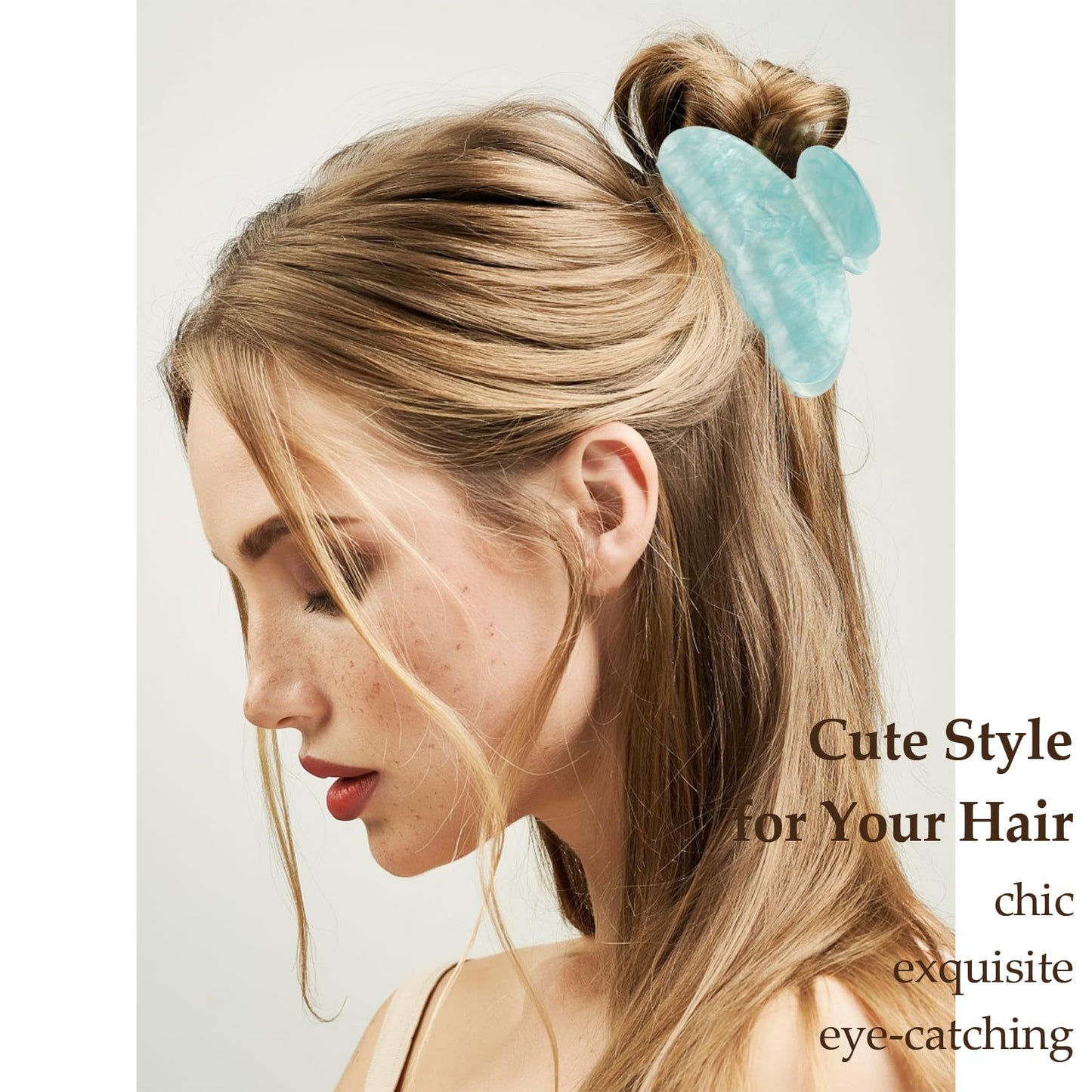 Vovii 4Pcs Acrylic Claw Clips for Women Hair Accessories, Medium Sized Cute Trendy Claw Clips for Thick Thin Hair (Green)