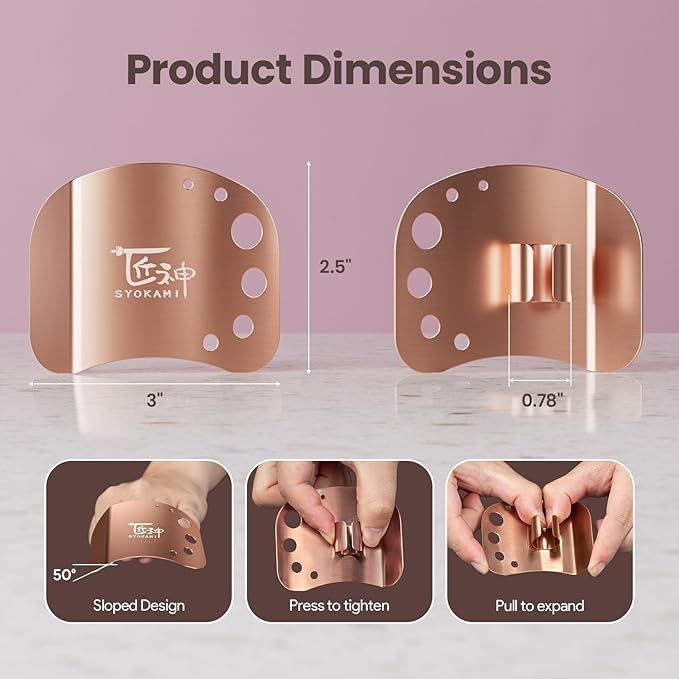 Stainless Steel Finger guards for cutting food, Finger Protectors for Slicing as Gift for Couple, Women or Mom with Gift Box Rose Gold