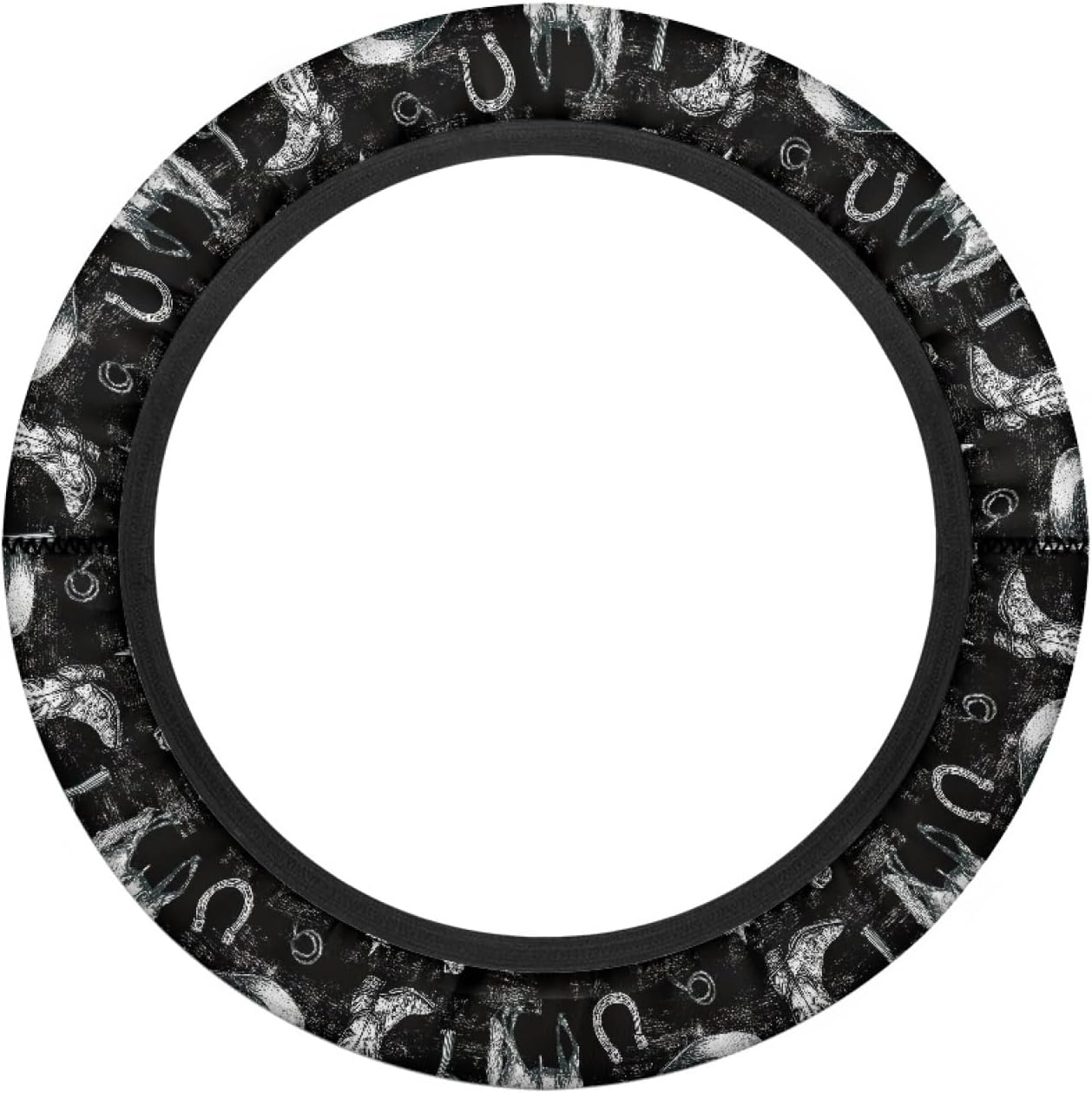 Western Cowboy Golf Cart Steering Wheel Covers Black Golf Cart Steering Wheel Cover for Club Car Accessories Feels Good in Handling