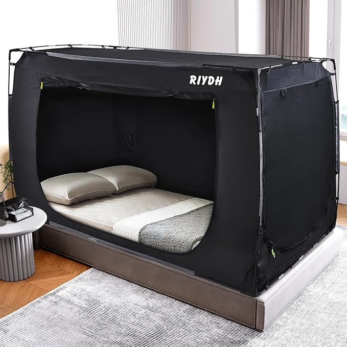 Bed Tent Bed Canopy Full Size Tents for Adult and Kids- Portable Dream Tent Indoor Sleeping Tents 70% Blackout with 3 Doors Breathable Big Space Tents