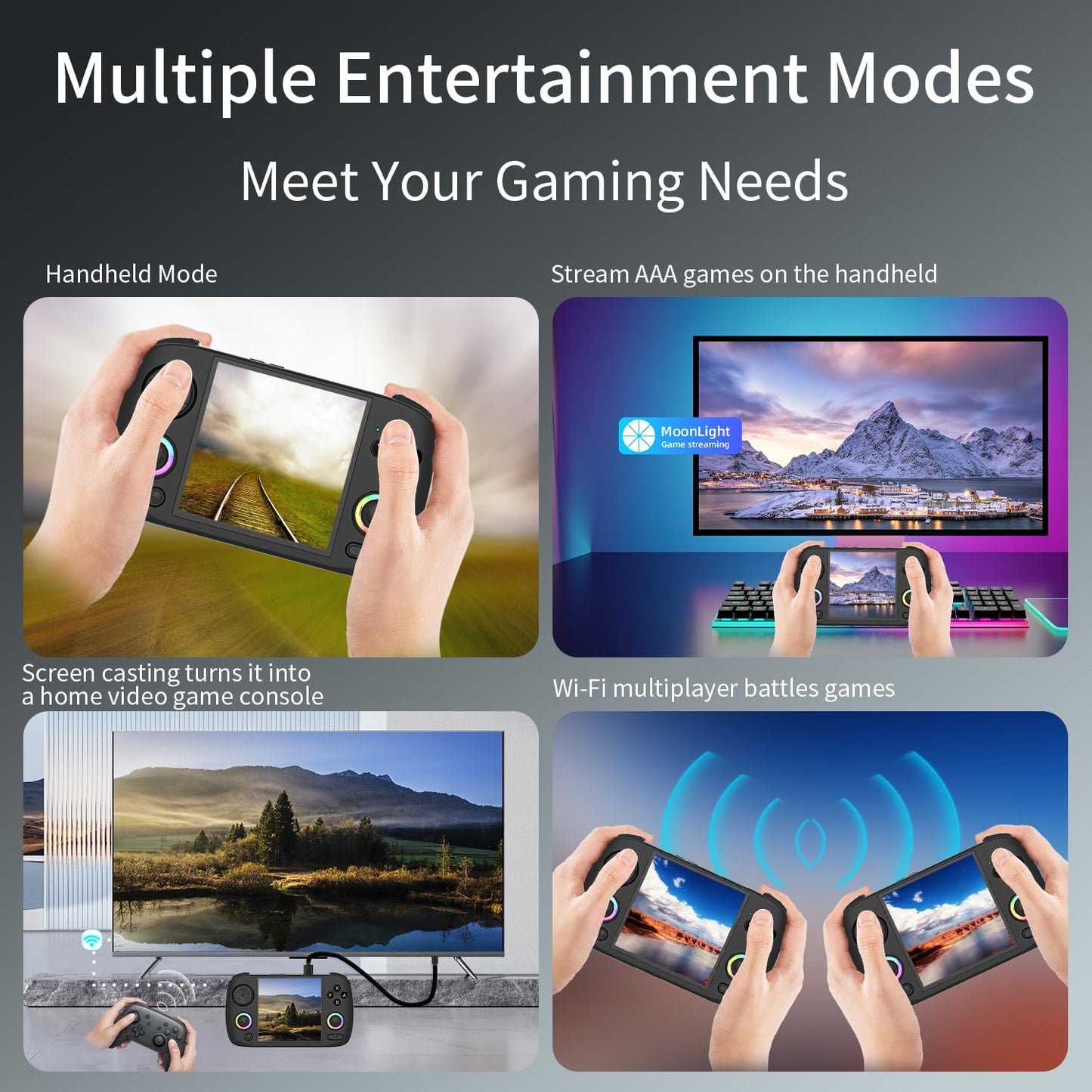 RG Cubexx Retro Game Handheld 3.95 Inch IPS Screen 720*720 Linux System,RGCube XX 64G Card Pre-Installed 5373 Games 3800mAh Supports 5G WiFi Bluetooth Online Fighting,Streaming