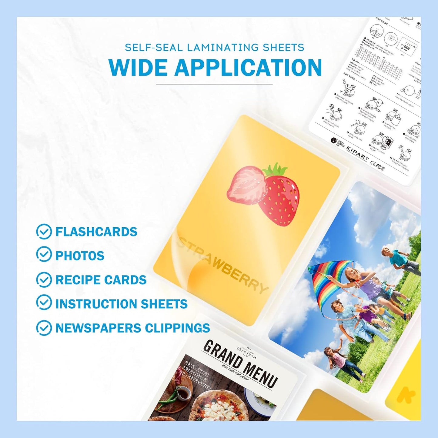 Uinkit 10 Mil Thick Double-Sided Self-Sealing Laminating Pouches, 50 Pack for 2.6x3.9 Business Card, Bulk Waterproof for Employee ID Badges, Loyalty & Membership Cards, No Machine Need