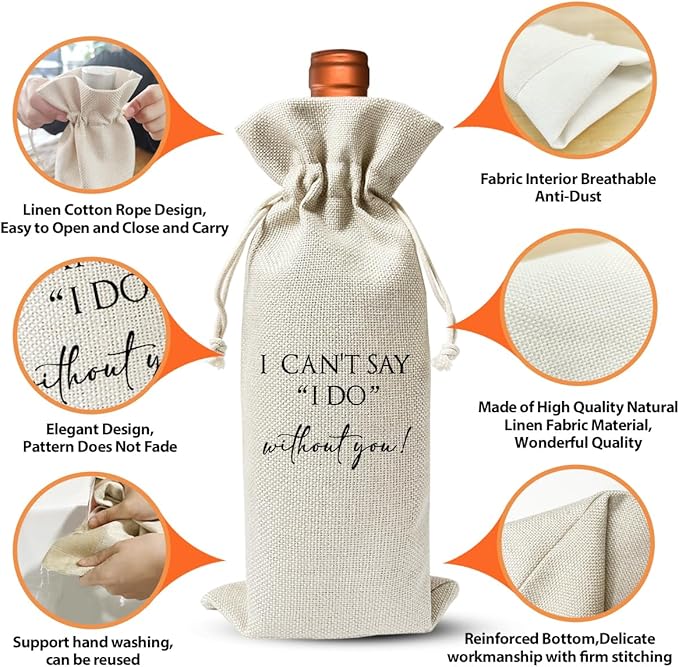 Bridal Proposal Wine Bag Gift For BFF Best Friend, Wedding Party or Bachelorette Party or Bridal Shower Party Favor Supply Gift, Bridal Party Gift for Bridesmaid Boxes, Wedding or Engagement Gift