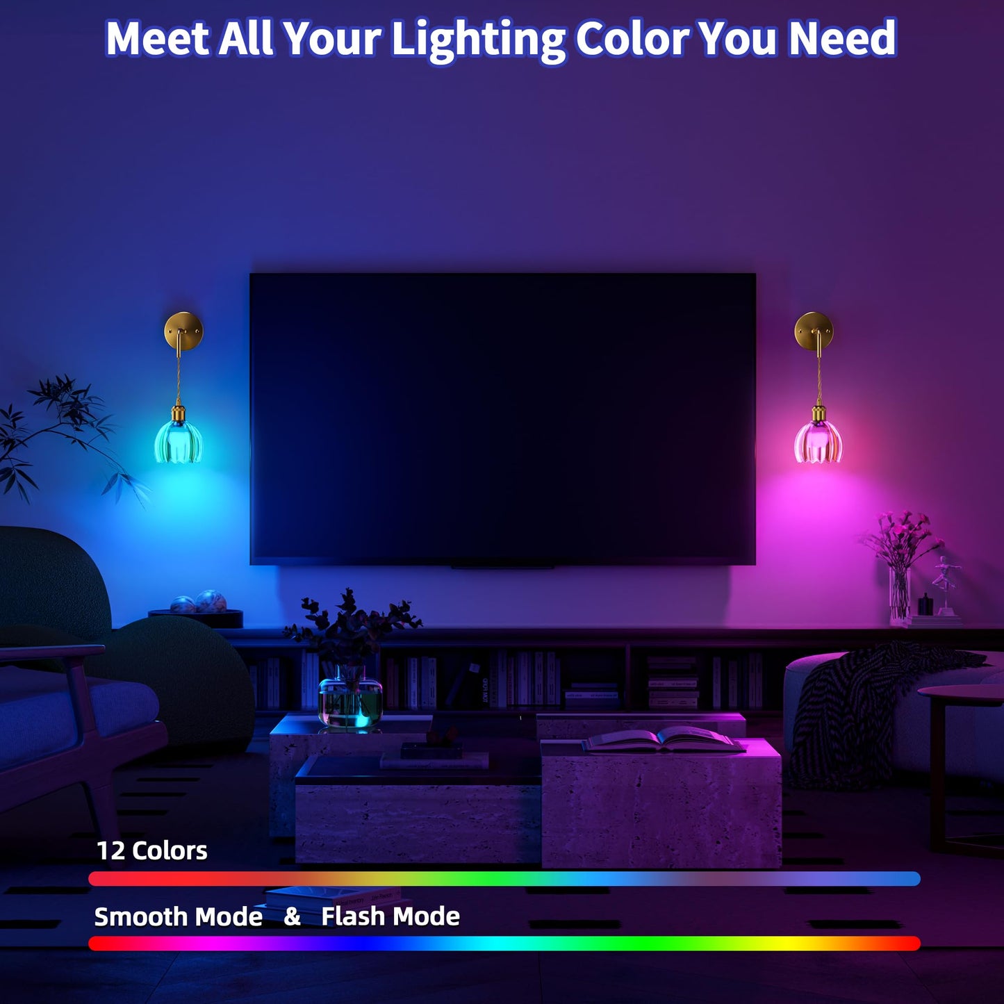 CAMCLIM Rechargeable RGB Wireless Wall Sconce Lamp, Dimmable Vintage Green Glass, Model DX0055, Battery Operated, Indoor Use