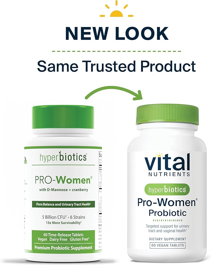 Hyperbiotics Vital Nutrients Pro Women Probiotics for Women | Vaginal Probiotics for PH Balance | Oral Probiotic for Vaginal Health and Urinary Tract Health | 6 Targeted Strains | 60 Vegan Tablets