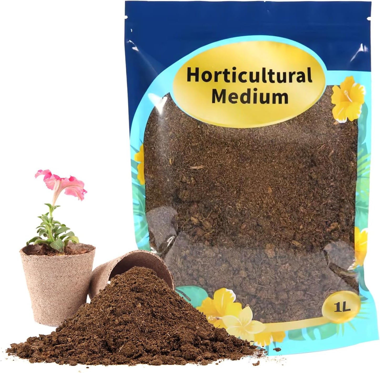 Sphagnum Peat Moss for Plants 1qt, Organic Garden Growing Soil Amendment and Media for Flowers, Vegetables, Herbs, Orchid, Indoor Houseplant