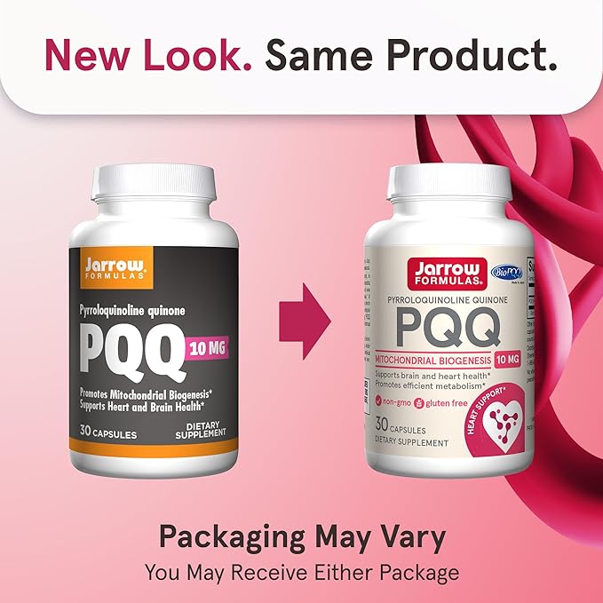 Jarrow Formulas PQQ 10 mg, Dietary Supplement, Heart, Brain, and Metabolism Support, 30 Veggie Capsules, 30 Day Supply