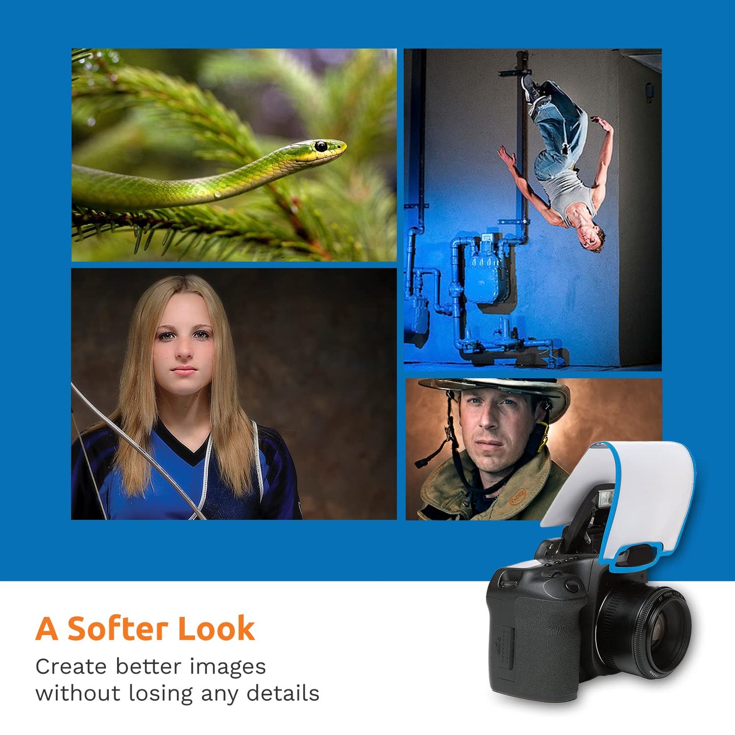 Lumiquest Soft Screen, Flash Diffuser & Light Softener, Universal Classic Design For Digital Slr Cameras, Neon Blue