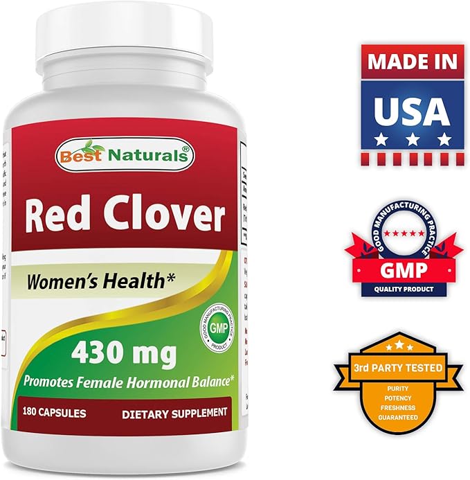 Best Naturals Red Clover 430 mg & MK-7 Vitamin K2 100 mcg